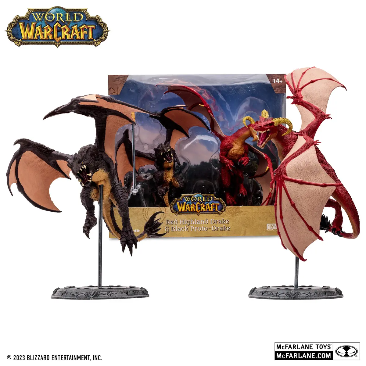Mcfarlane Toys - World Of Warcraft - Red Highland Drake & Black Proto-Drake 2-Pack (16694) 1