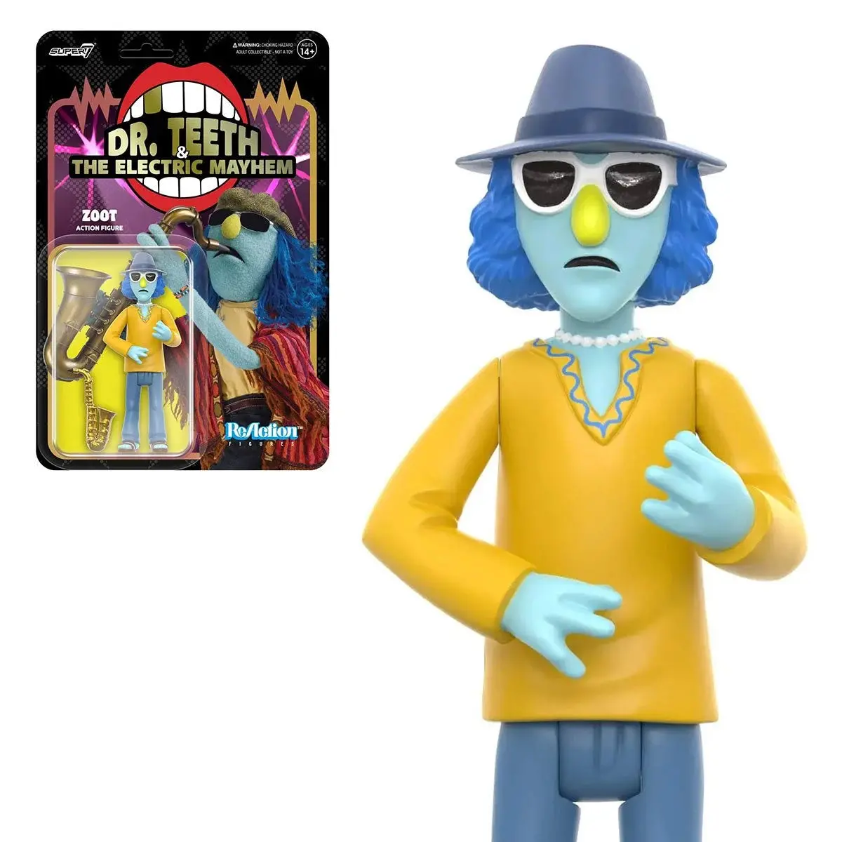 Super7 Reaction - The Muppets (Wave 1) Dr. Teeth & The Electric Mayhem: Zoot Reaction Figure (82153) Low Stock 1