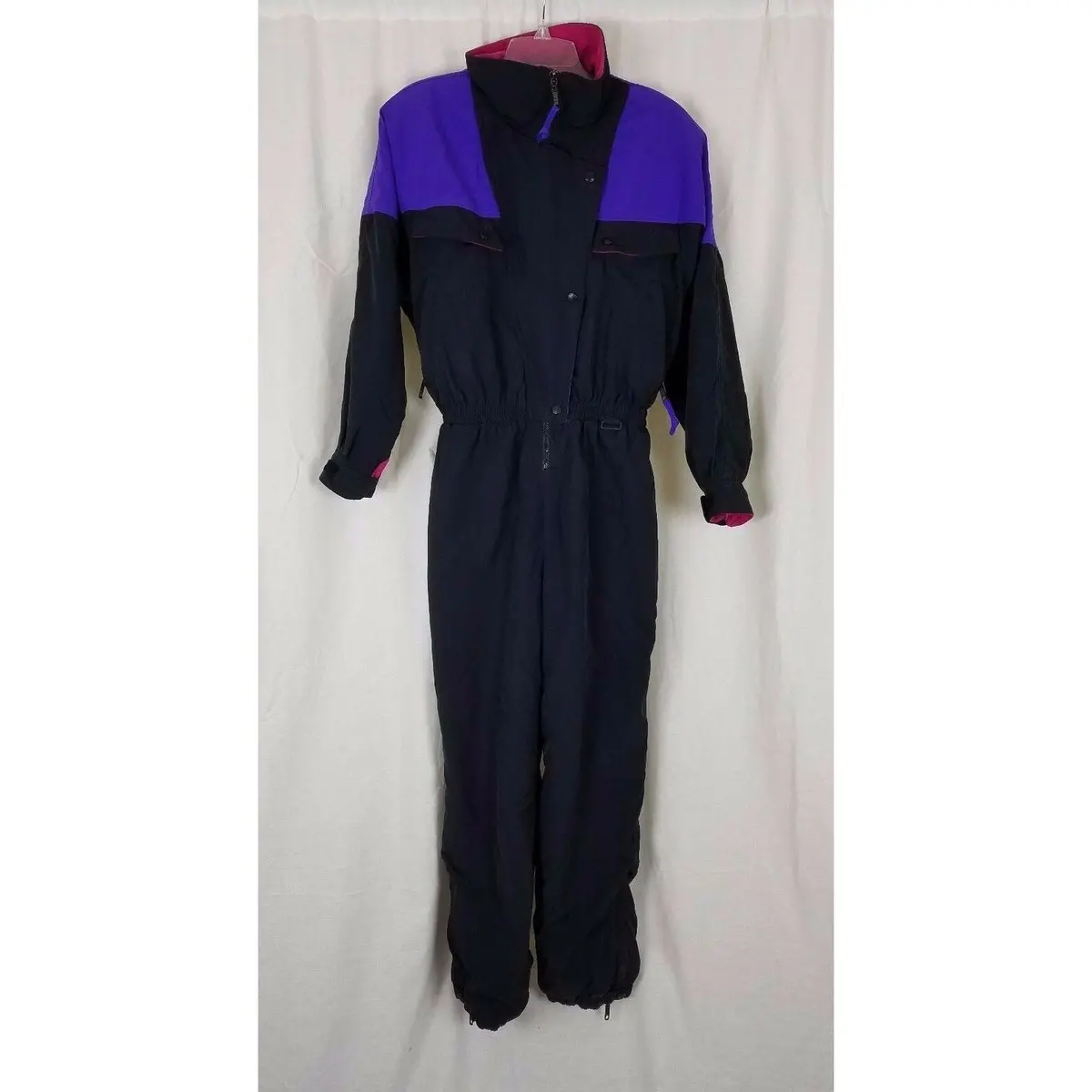 Vintage 90S Eddie Bauer Neon Insulated One Piece Winter Ski Snowsuit Womens 12P 1