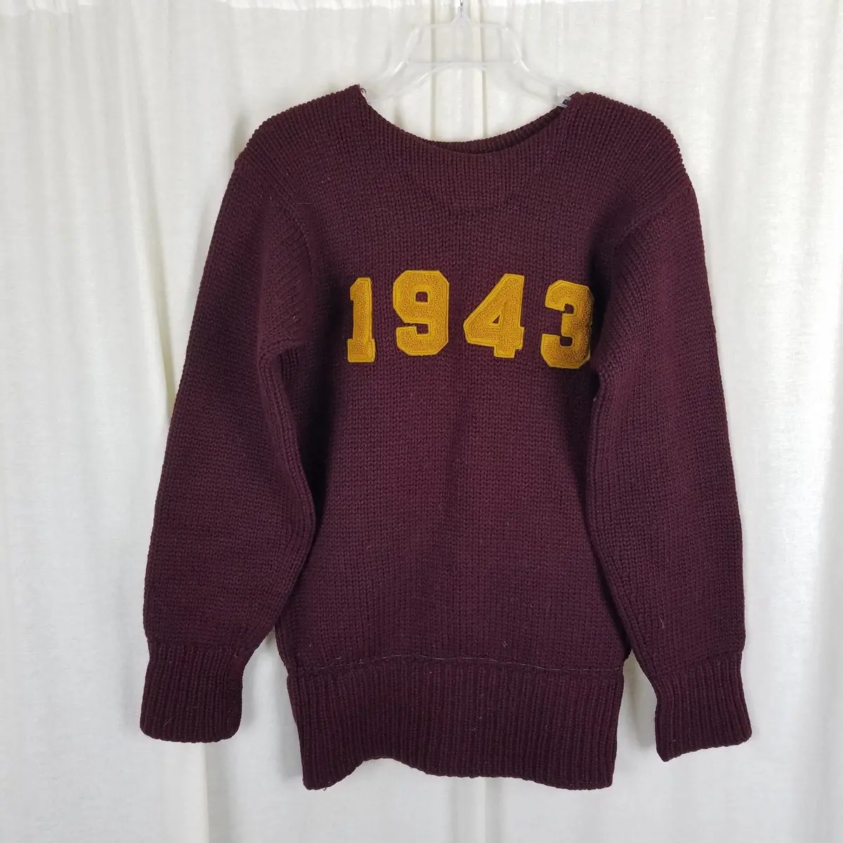 Vintage Class Of 1943 Boston College Bc Horace Partridge Knit Sweater Athletic Mens S M 1