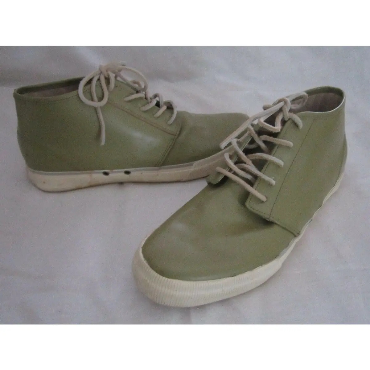 Sperry Top-Sider Get Wet Chukkas Green Leather Boat Deck Hi Top Shoes Mens 11 M 1
