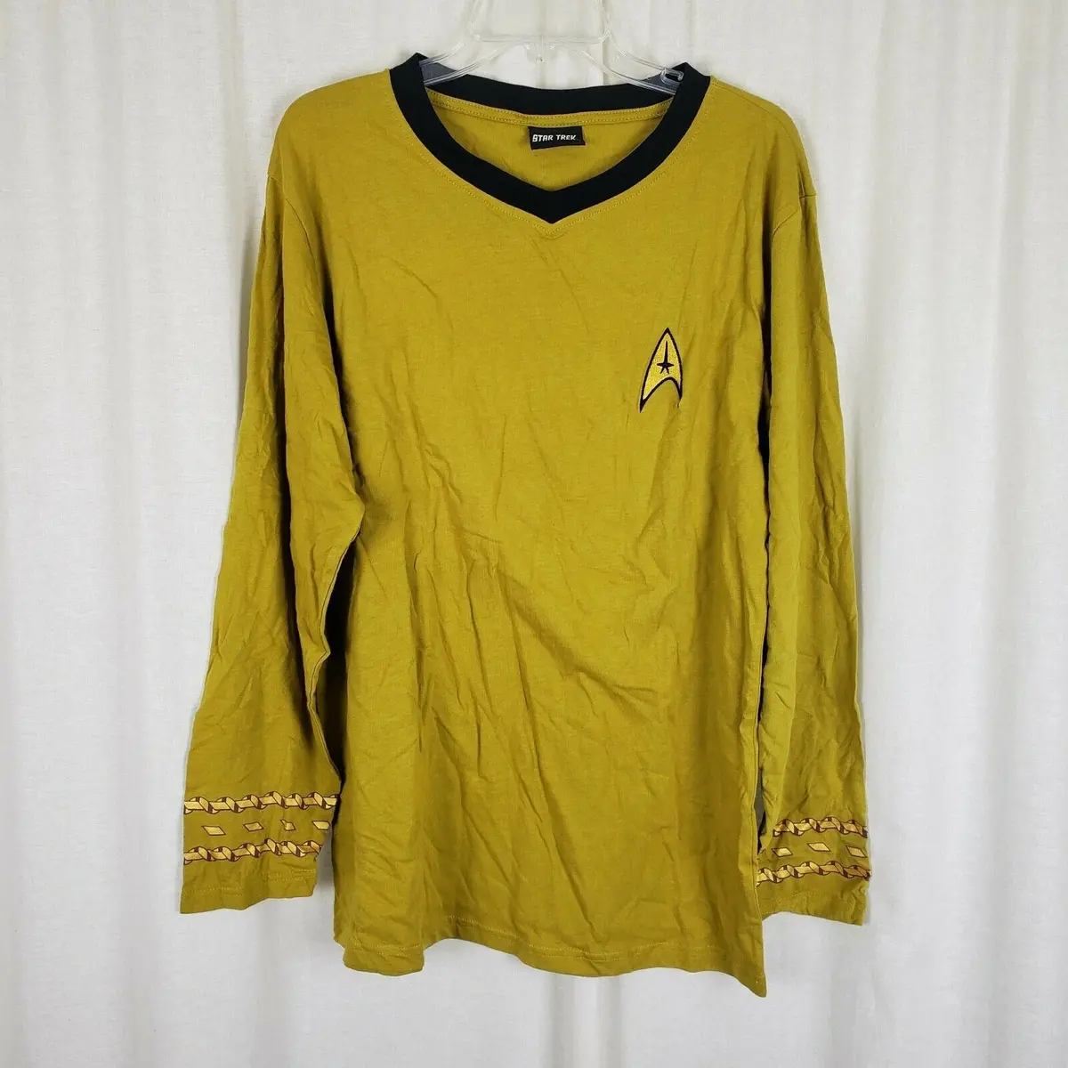 Star Trek Captain Kirk Gold Uniform Top Shirt 2014 Cbs Studios Into Darkness L 1