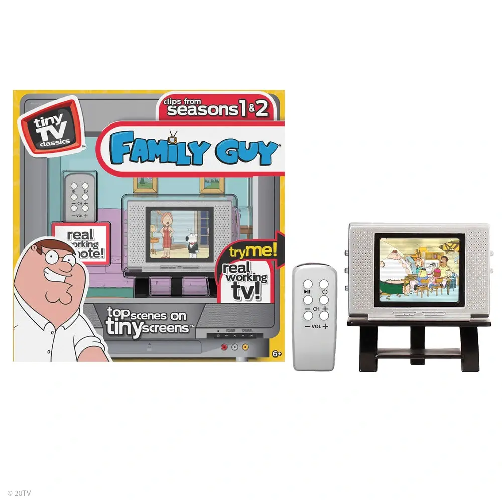 Basic Fun - Tiny Tv Classics W/Working Remote Control - Family Guy: Clips From Seasons 1 & 2 (06917) Low Stock 1