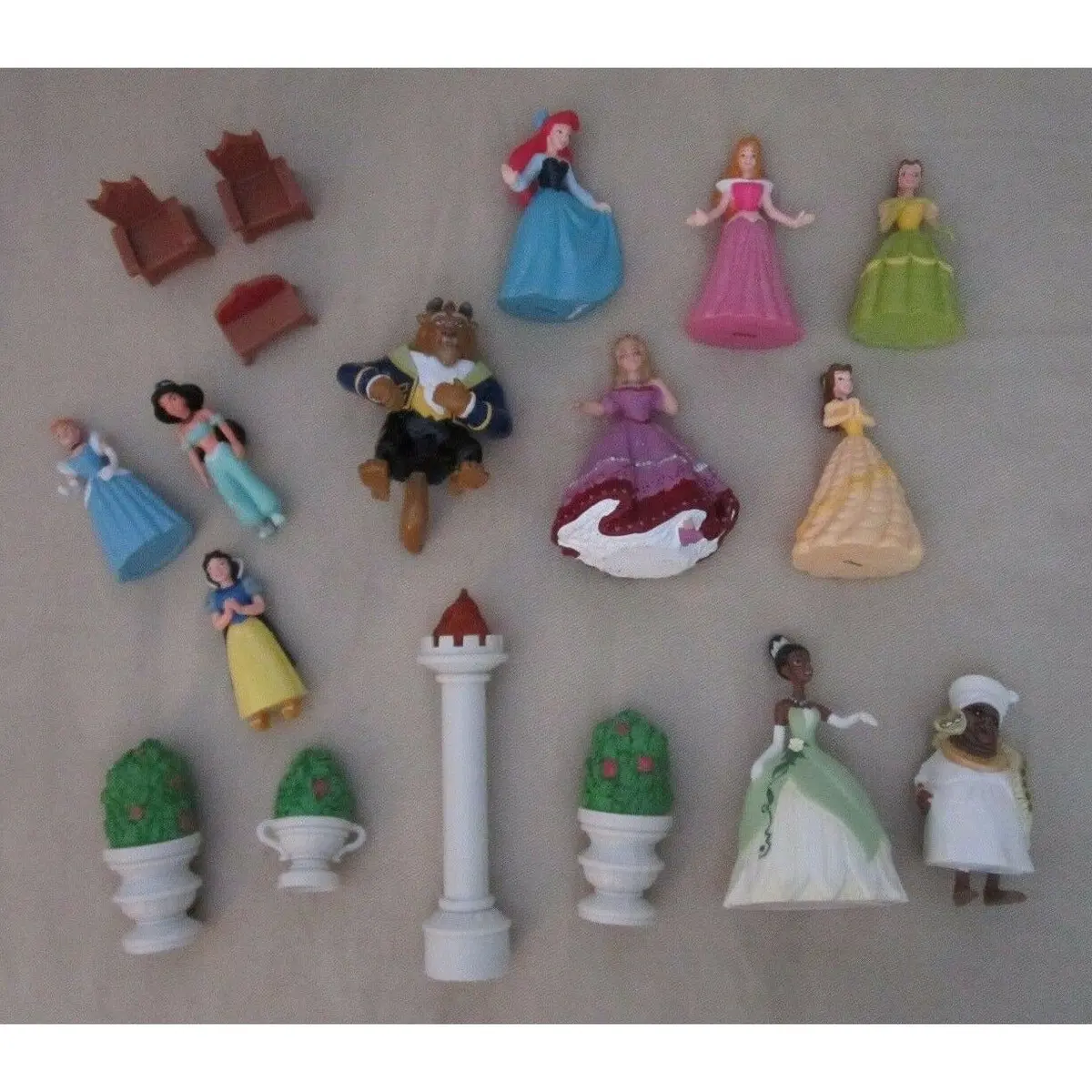 Disney Store Princesses Deluxe Figurines Playset Pvc Figures Cake Toppers Lot 1