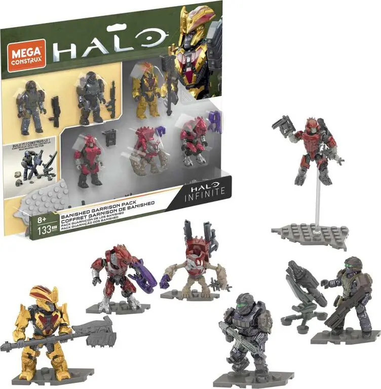 Mega Construx - Halo Infinite - Banished Garrison - Mini Figure 6-Pack Building Toy Set (Hdp61) Last One! 1