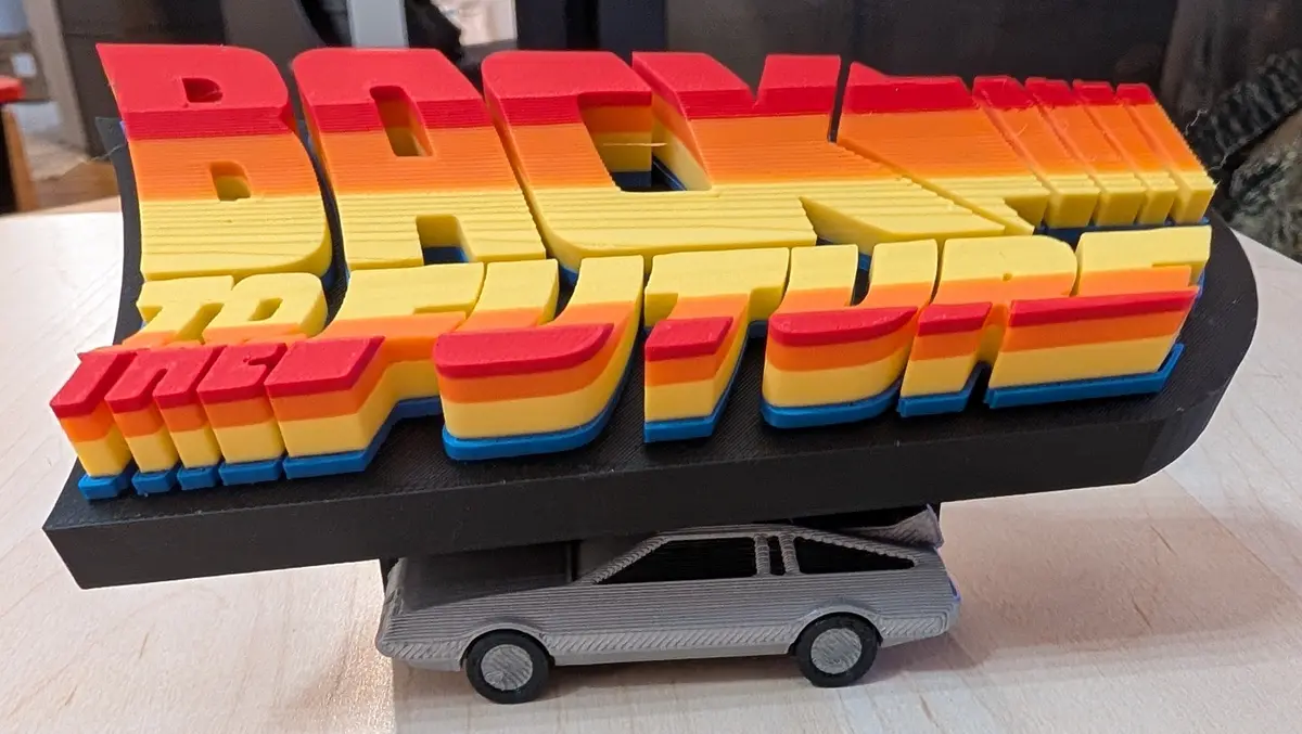 Back To The Future Logo On Delorean Time Machine - Desk Paper Weight/Novelty Pop Art (13.5 X 12 X 4 Cm) 1