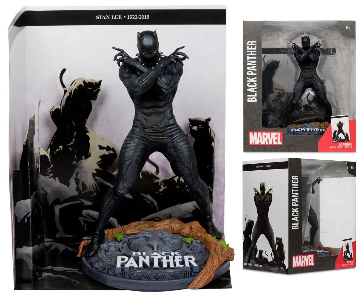 Mcfarlane: Marvel Collection - Black Panther (Marvel Knights #4) 1:10Th Figure W/Diorama Scene 14776 Low Stock 1