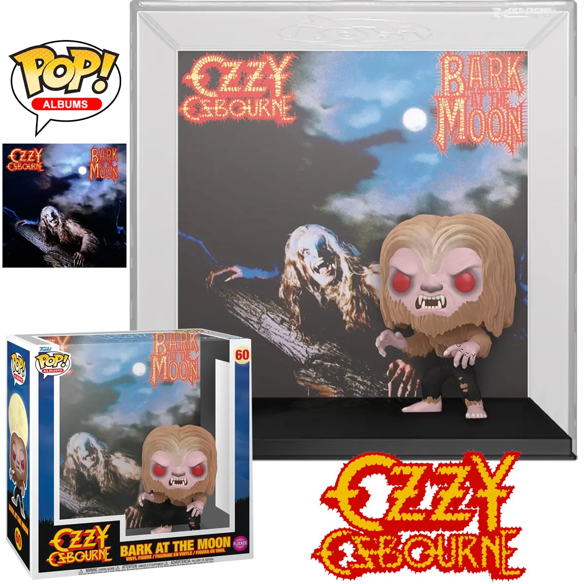 Funko Pop! Albums 60 - Ozzy Osbourne - Bark At The Moon - Ozzy Osbourne (Flocked) Vinyl Figure 76560 1