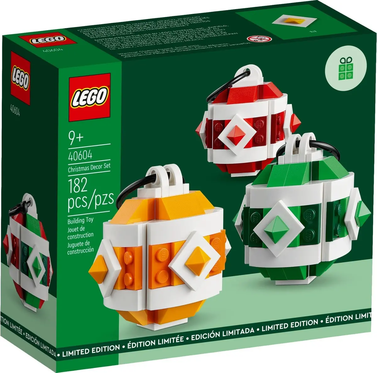 Lego Seasonal: Christmas Decor Set (3 Tree Ornaments) Exclusive Limited Edition Building Toy (40604) Low Stock 1