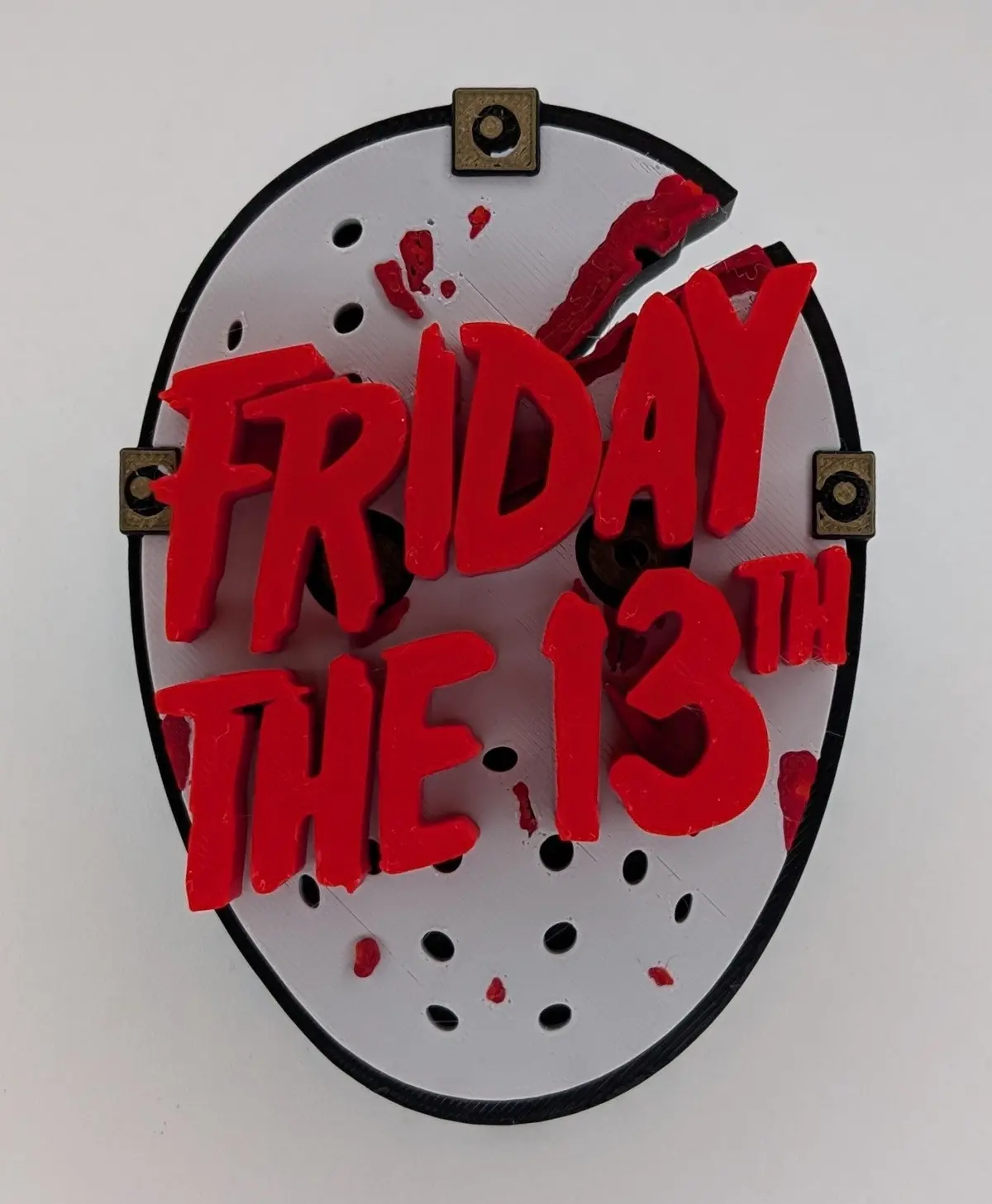Friday The 13Th Logo On Jason Voorhees Mask: Desk Paper Weight / Pop Art / Horror (13  X 9.5 X 7 Cm) 1