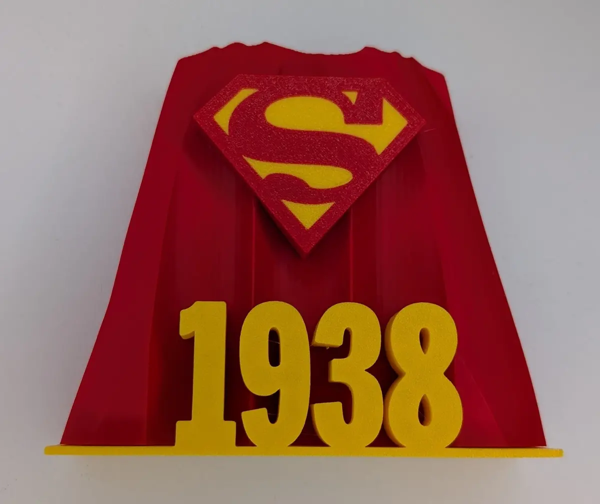 Dc Superman Logo On Cape W/1938 Date - Desk Paper Weight/Novelty Pop Art (13.5 X 13.5 X 4 Cm) 1