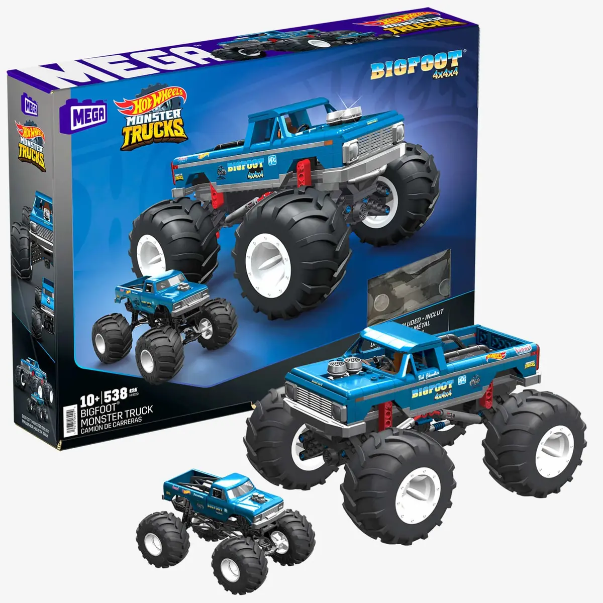 Mega - Hot Wheels - Monster Trucks - Bigfoot 4X4x4 Monster Truck - 1:18 Scale Building Toy (Hhd20) Low Stock 1