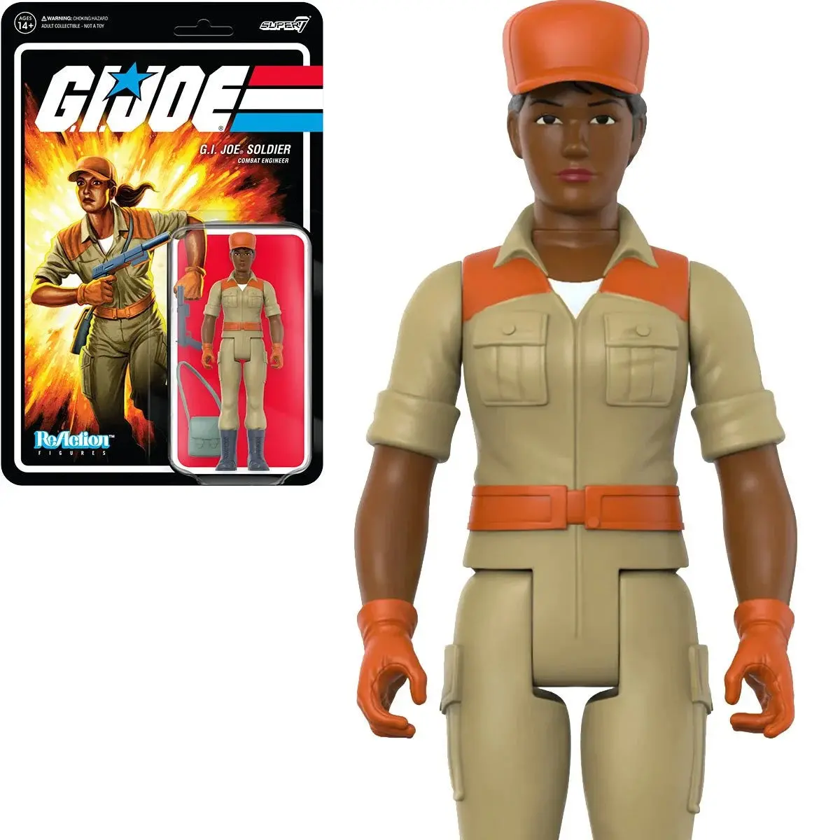 Super7 Reaction Figures - G.I. Joe Soldier Combat Engineer (Ponytail - Brown) Action Figure (82018) Last One! 1