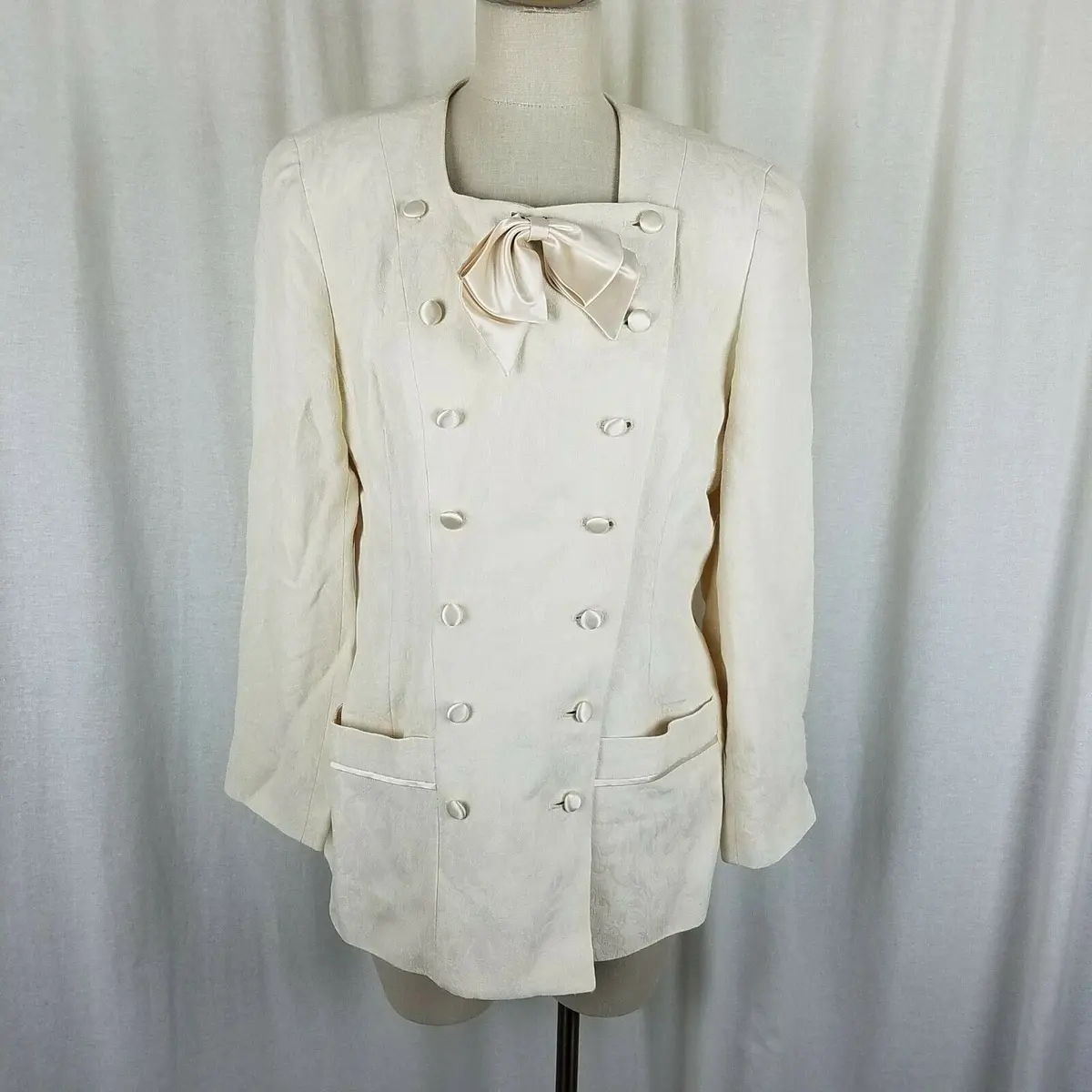 Vintage Rickie Freeman Tj Suits Blazer Double Breasted Tuxedo Jacket Womens 12 1