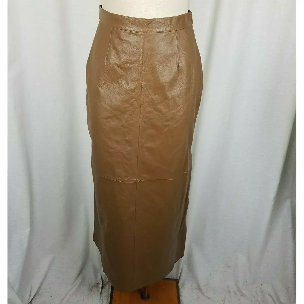 Lew Magram Long Maxi Peasant Prairie Boho Patchwork Leather Skirt Womens 6 Brown 1