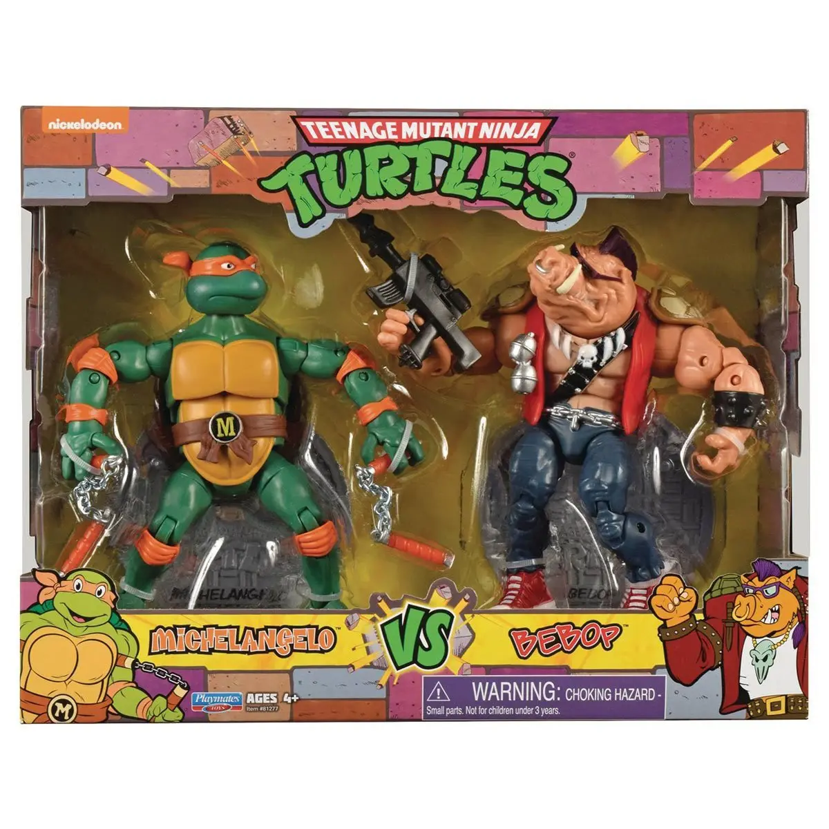 Tmnt Teenage Mutant Ninja Turtles: Classic - Michelangelo Vs Bebop 2-Pack Action Figures (81277) Low Stock 1