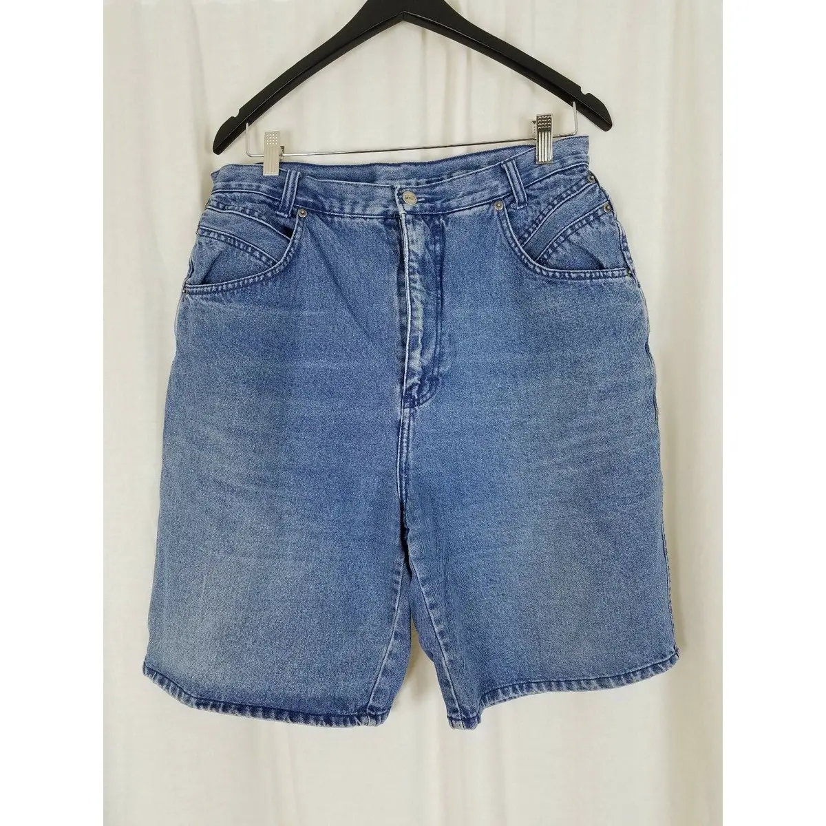 Vintage Stefano 80S High Waisted Mom Jeans Shorts Womens 32 12 14 L Blue Denim 1