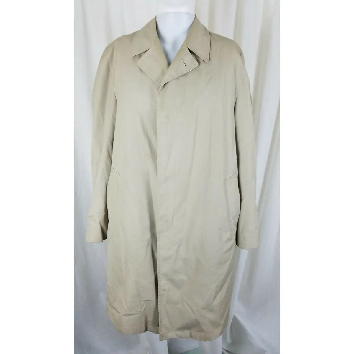 Vintage Gleneagles Placket Trench Coat Deep Pile Fur Removable Liner Mens 42R L 1