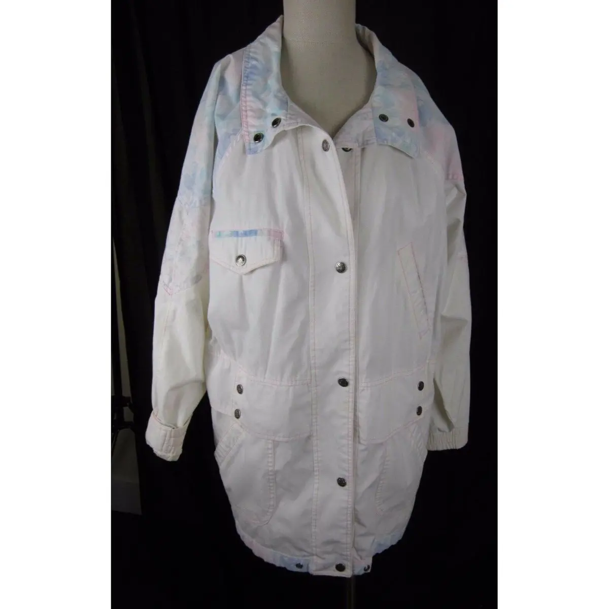 Vintage Nyg New York Girl Oversized Windbreaker Barn Jacket Coat Womens L 90S 1