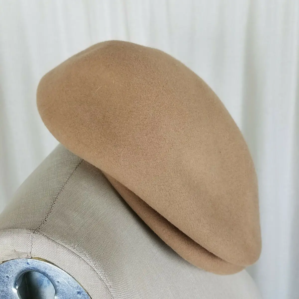 Vintage Bollman Co 100% Doeskin Felt Ascot Hat Mens Adults 21.75 Snap Brim Camel 1