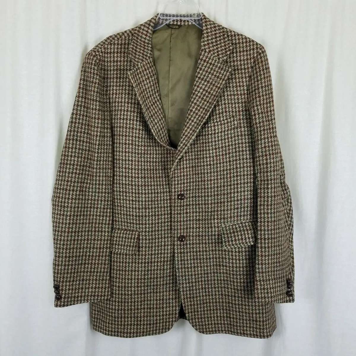 Vintage Harris Bartleigh Tweed Blazer Brown Check Wool Sport Coat Jacket Mens 42 1