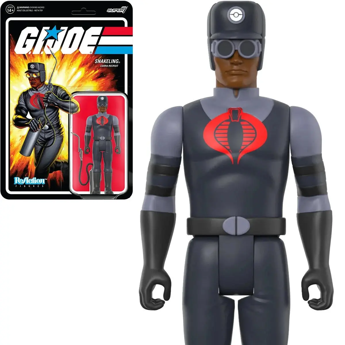 Super7 Reaction Figures - G.I. Joe - Snakeling Cobra Recruit (Clean-Shaven - Brown) Action Figure (81998) Last One! 1