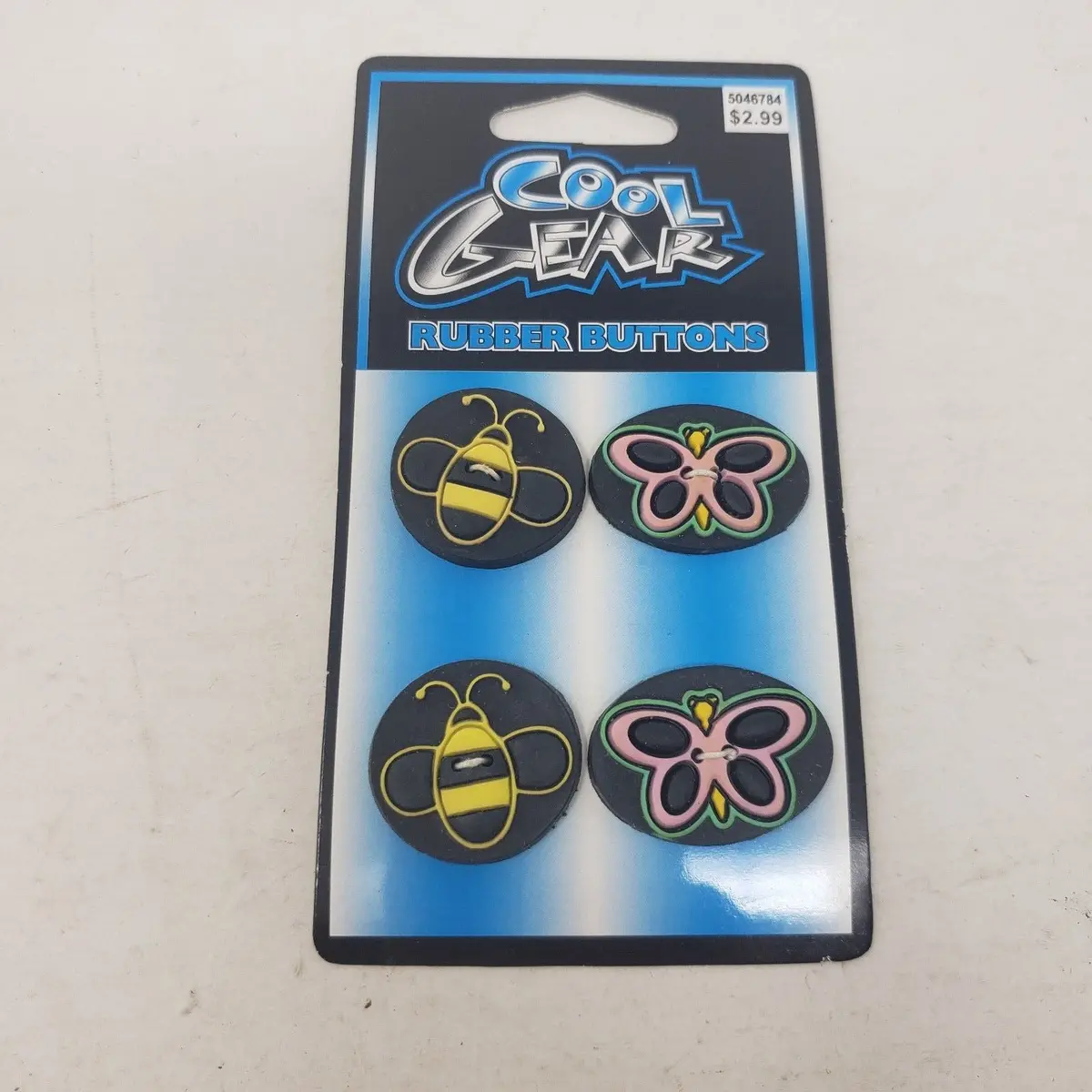 Vintage Cool Gear Rubber Buttons Bumble Honey Bees Butterfly 1999 Bugs Westwater 1