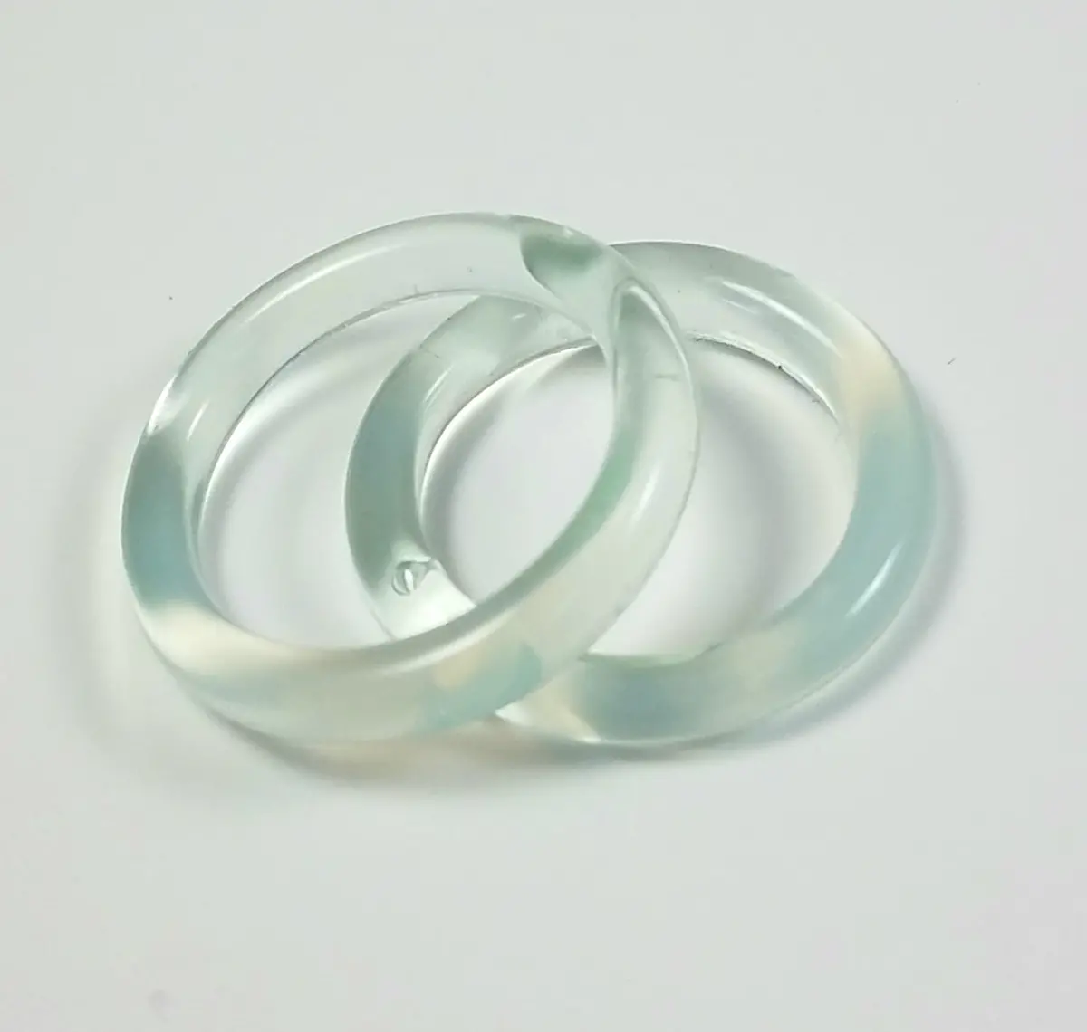 New! Robins Egg Glass Rings By Marni420 1