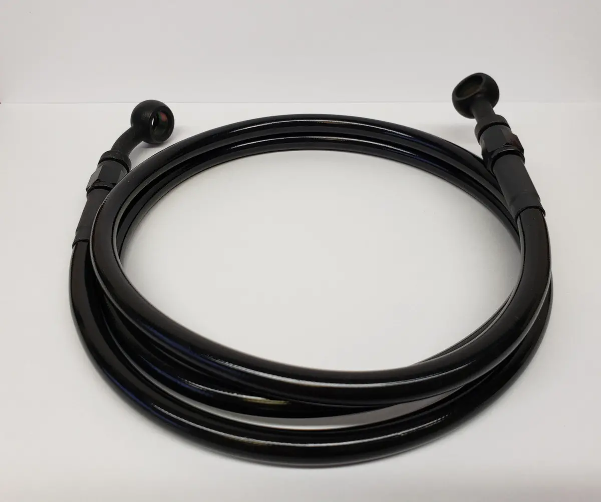 Yamaha Bolt Extended Steel Braided Brake Line - Black (Non Abs) 1