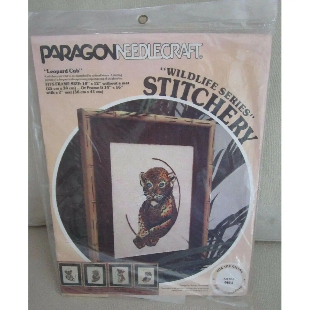 Vintage Paragon Needlecraft Wildlife Series Cross Stitch Kit Leopard Cub 0831 1
