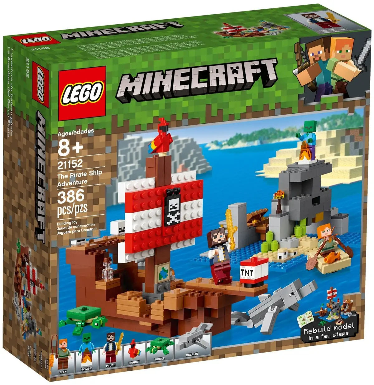 Lego Minecraft - The Pirate Ship Adventure - Building Toy Set With 6 Minifigures (21152) Low Stock 1