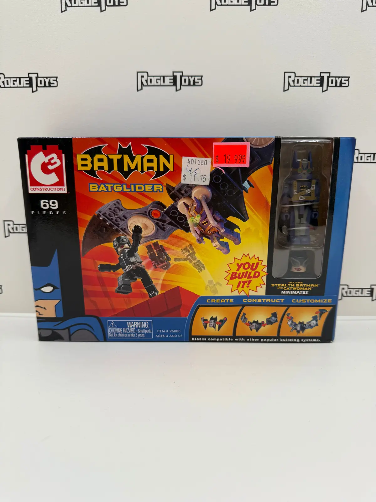Jakks Pacific C3 Construction Dc Batman Batglider Stealth Batman Vs. Catwoman 1
