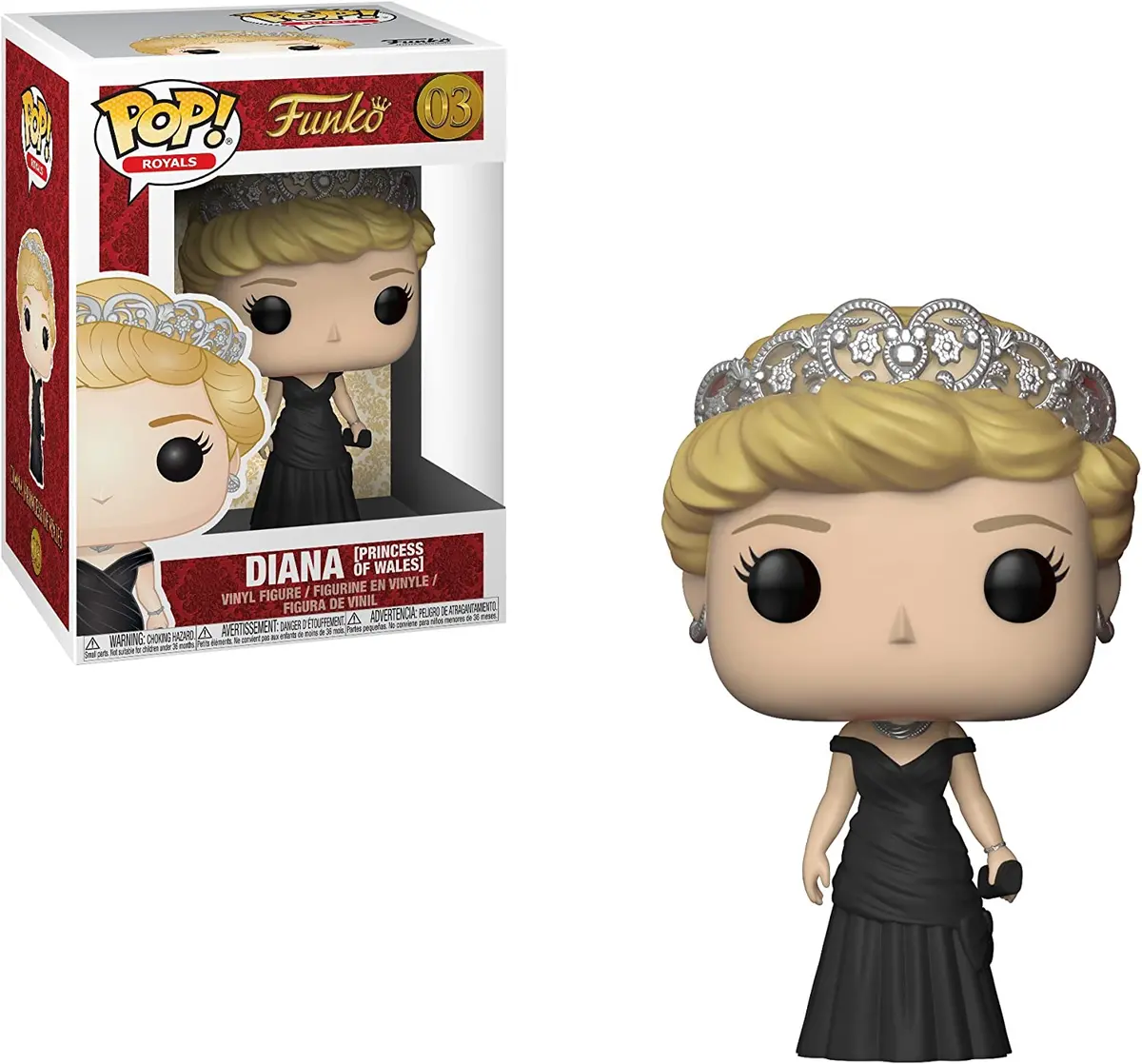 Funko Pop! Royals #03 - Diana, Princess Of Wales (Black Dress) Vinyl Figure (21946) Low Stock 1