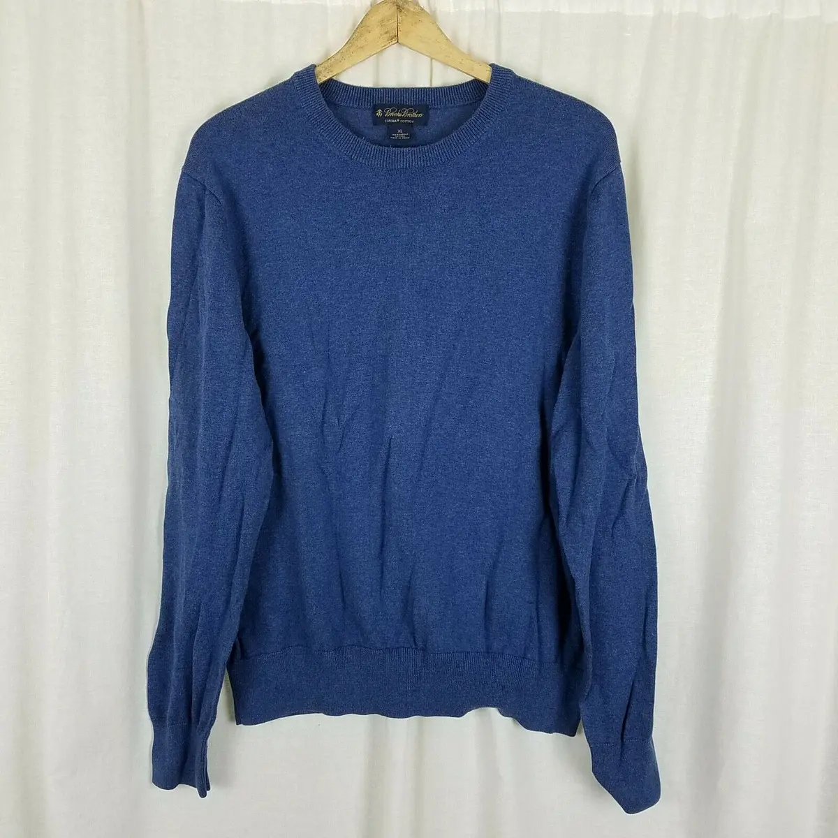 Brooks Brothers 100% Supima Cotton Crewneck Pullover Sweater Mens Xl Blue 1