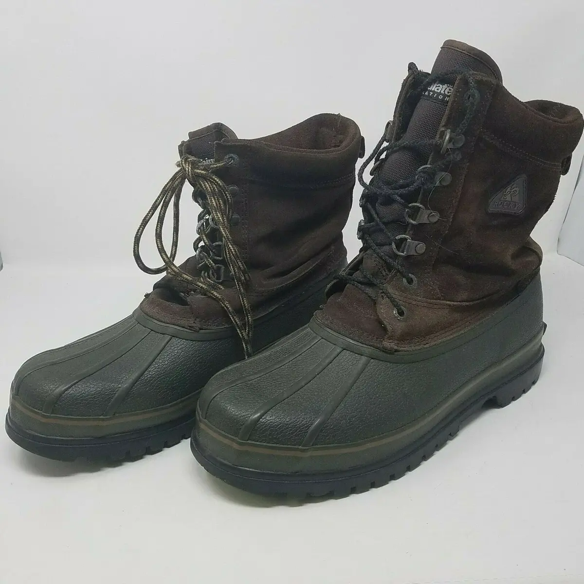 Rocky Duck Hunting Boots Steel Shank Thinsulate Insulated Mens 11 Rubber Leather 1