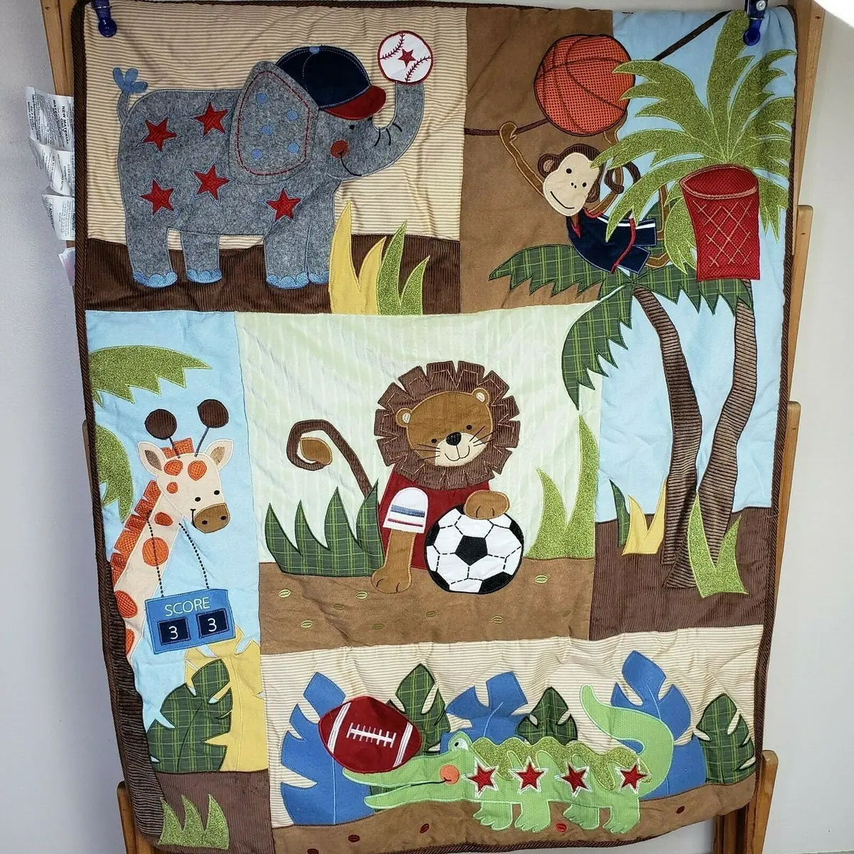 Lambs & Ivy Team Safari Crib Set Bedding Jungle Wild Zoo Animals Sports Teams 1