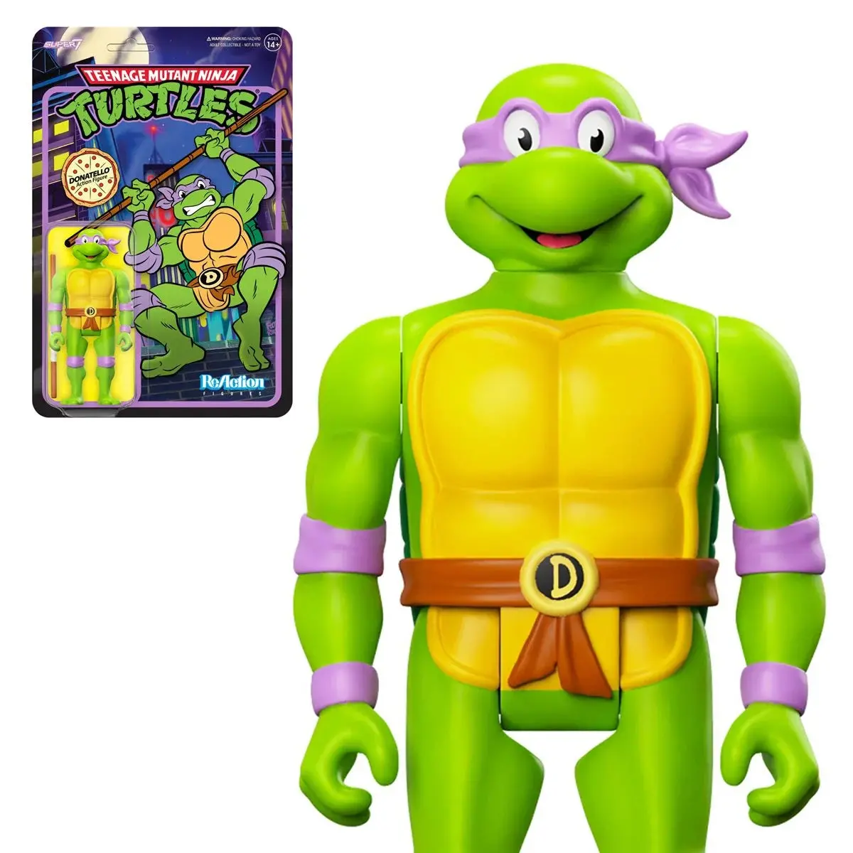 Super7 - Teenage Mutant Ninja Turtles (Tmnt) Donatello (Toon) Reaction Figure (82845) Low Stock 1