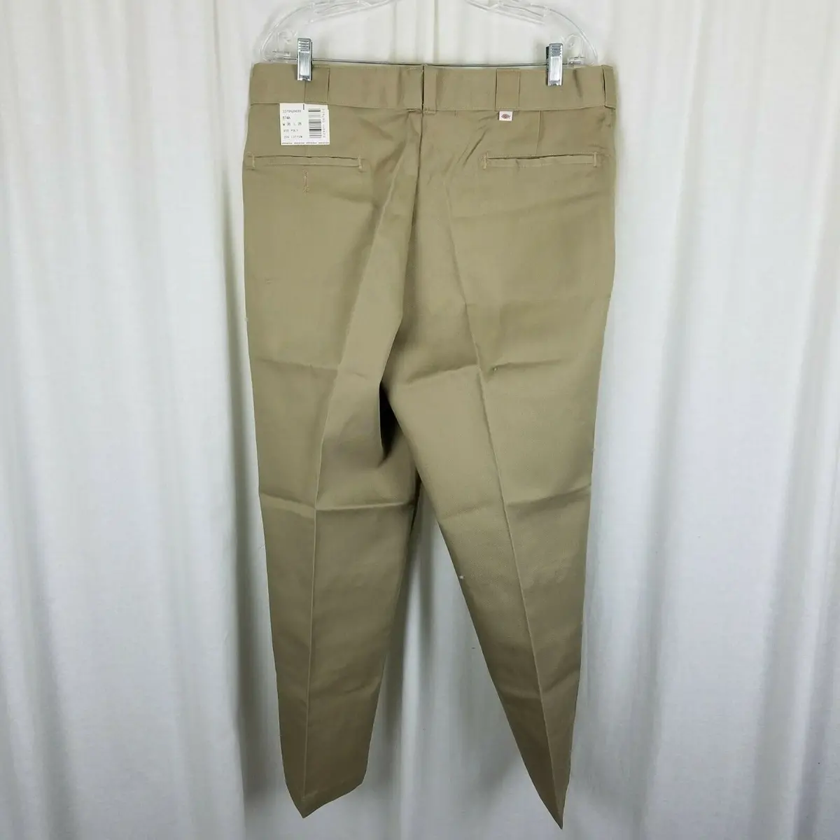 Vintage Dickies Shape Set Stain Release Twill Work Pants Mens 38X28 Tan Nos Usa 1