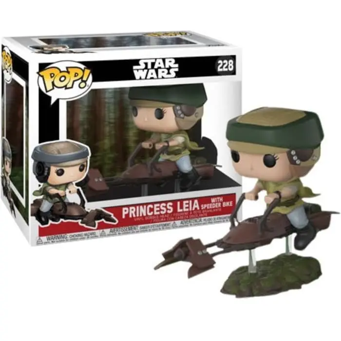 Funko Pop! #228 - Star Wars 40Th - Princess Leia With Speeder Bike Vinyl Figure (23253) Low Stock 1