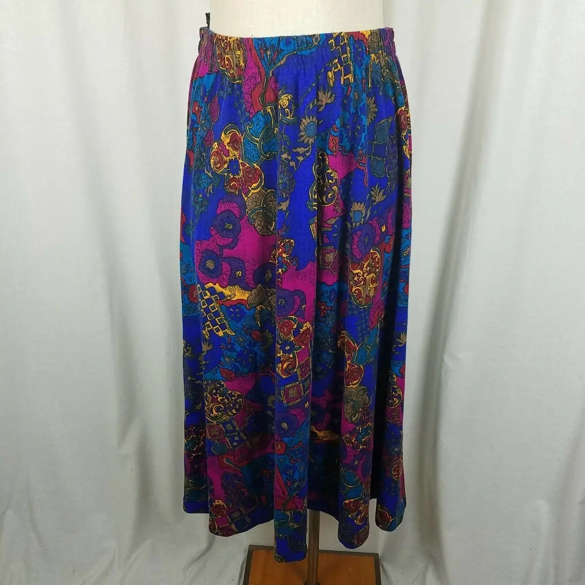 Essay Sharon Anthony Broomstick 80S Long Maxi Elastic Skirt Womens L Vintage Usa 1