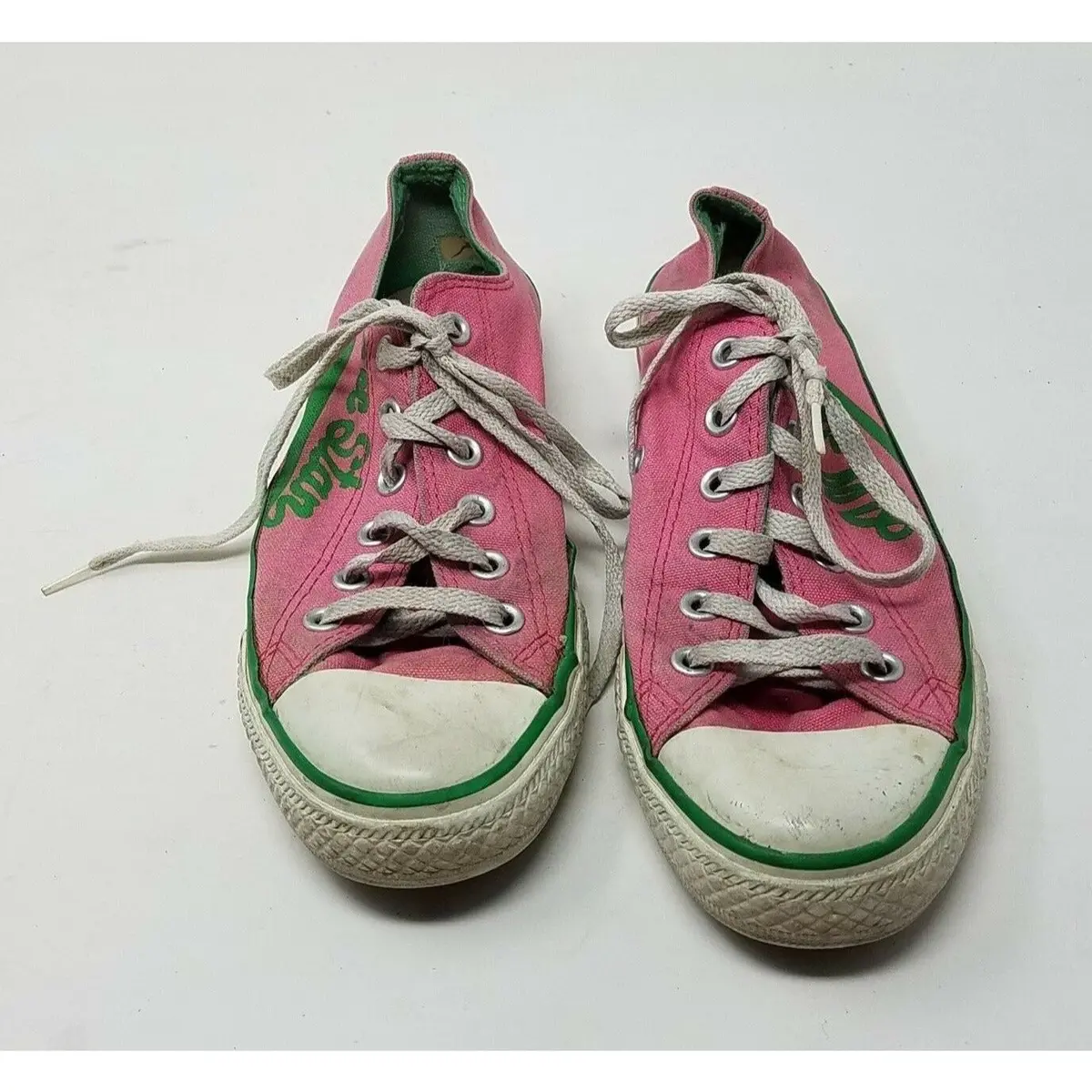 Converse All Star Chuck Taylor Pink & Green Low Top Lace Sneakers Shoes Womens 8 2