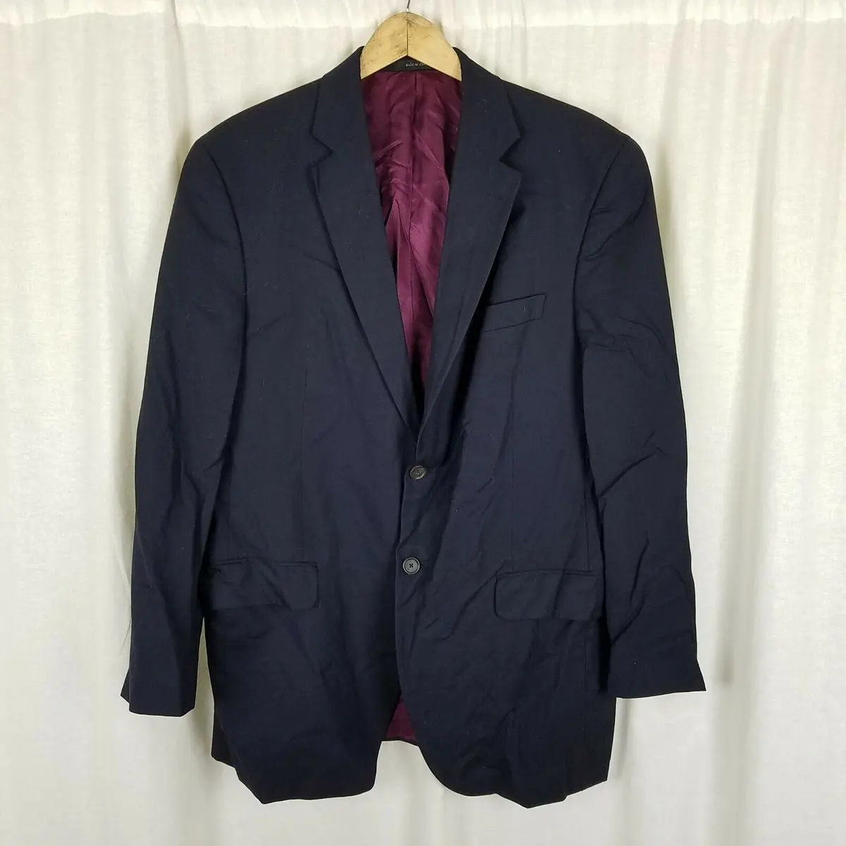 John W. Nordstrom Balticwood Wool Sportcoat Jacket Blazer Mens 41R Navy Blue 1