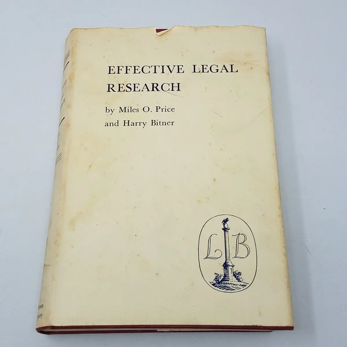 Effective Legal Research Law Book Little Brown Price Bitner 1St Ed Hcdj 1953 1