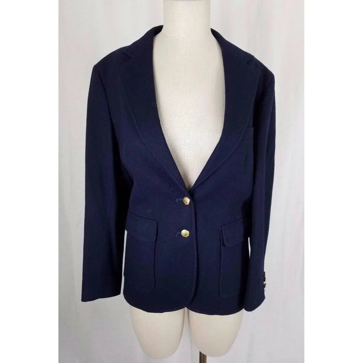 Vintage Ll Bean 2 Button Up Wool Jacket Coat Blazer Womens 12 Usa 80S Riding 1