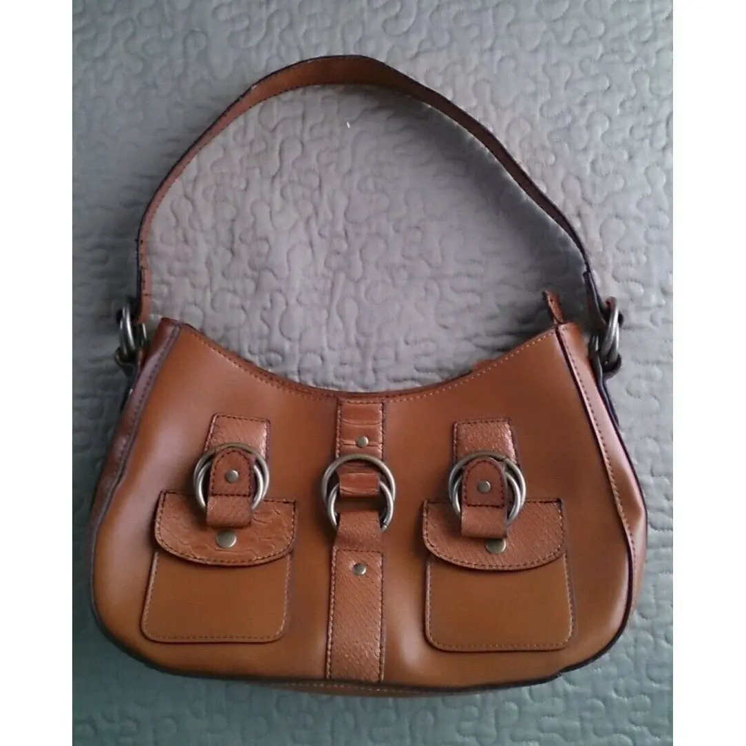 Emilie M. Brown Leather Purse Bag Pocketbook Hobo Satchel Boho Bohemian Hippie 1