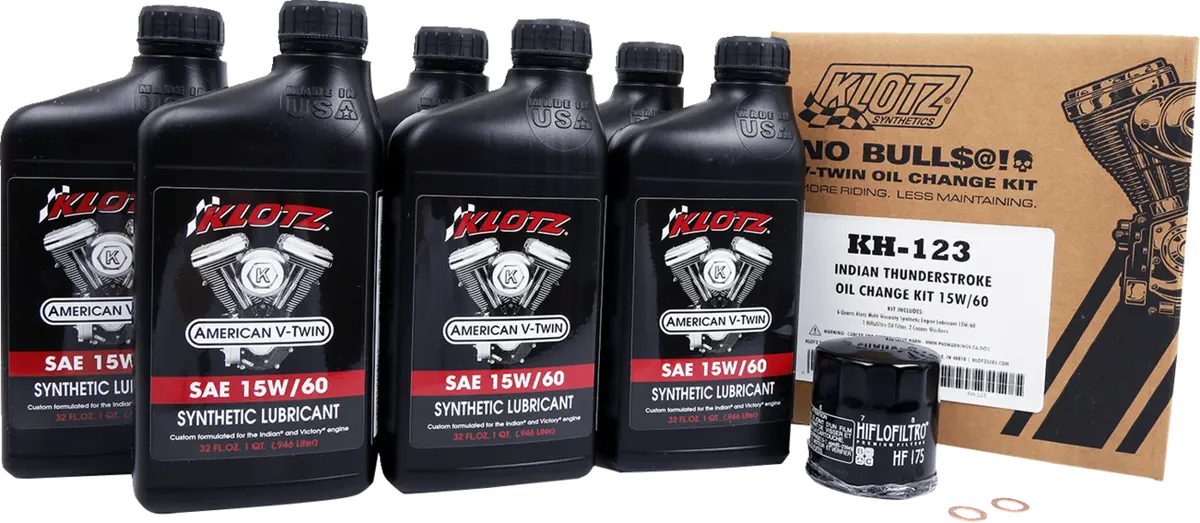 Klotz Oil Oil Change Kit - Indian Thunderstroke - 20W-40 Kh-123 1