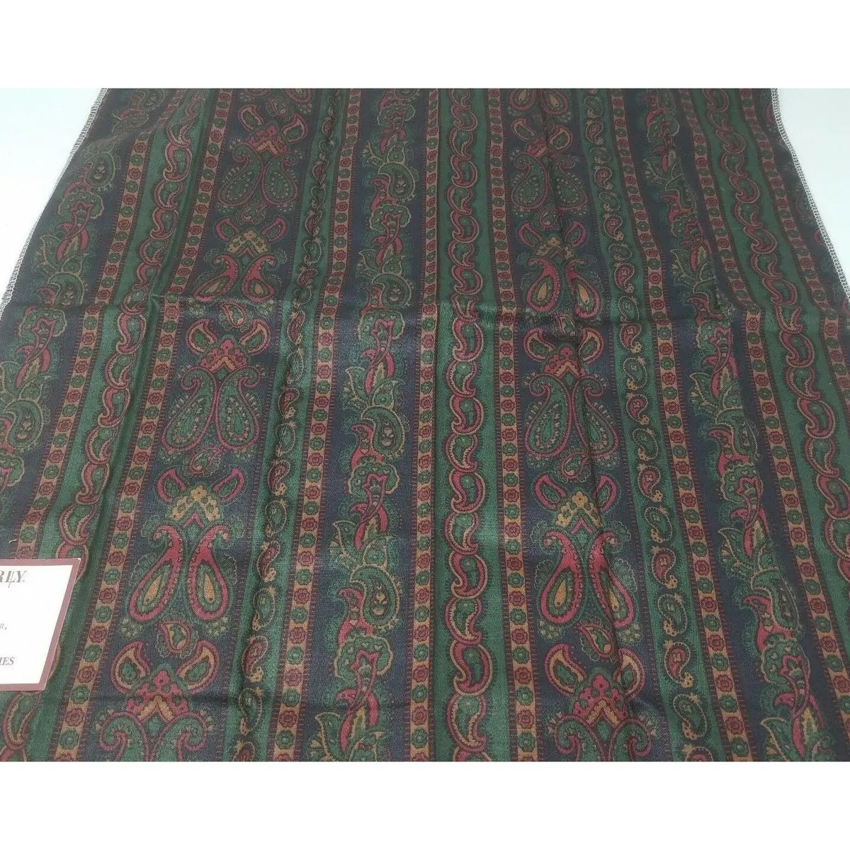 Waverly Piping Rock Walnut Paisley Stripe Cotton Scotchguard Fabric Material 1