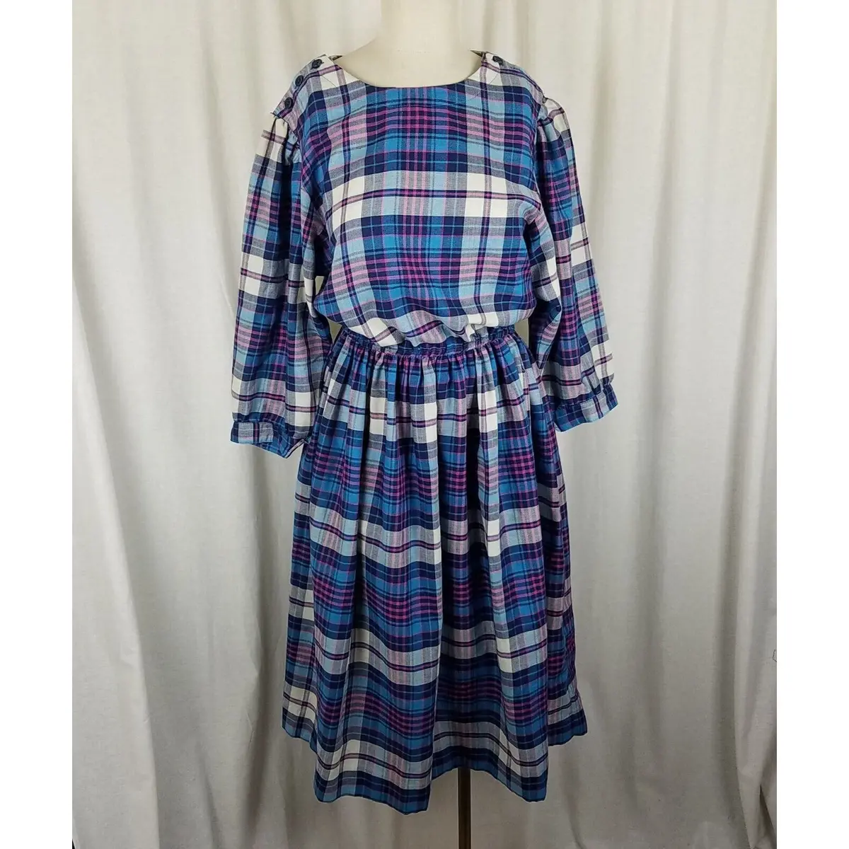 Vintage Lanz Originals Modest Midi Prairie Dress Womens 13/14 Cabin Cottage Core 1