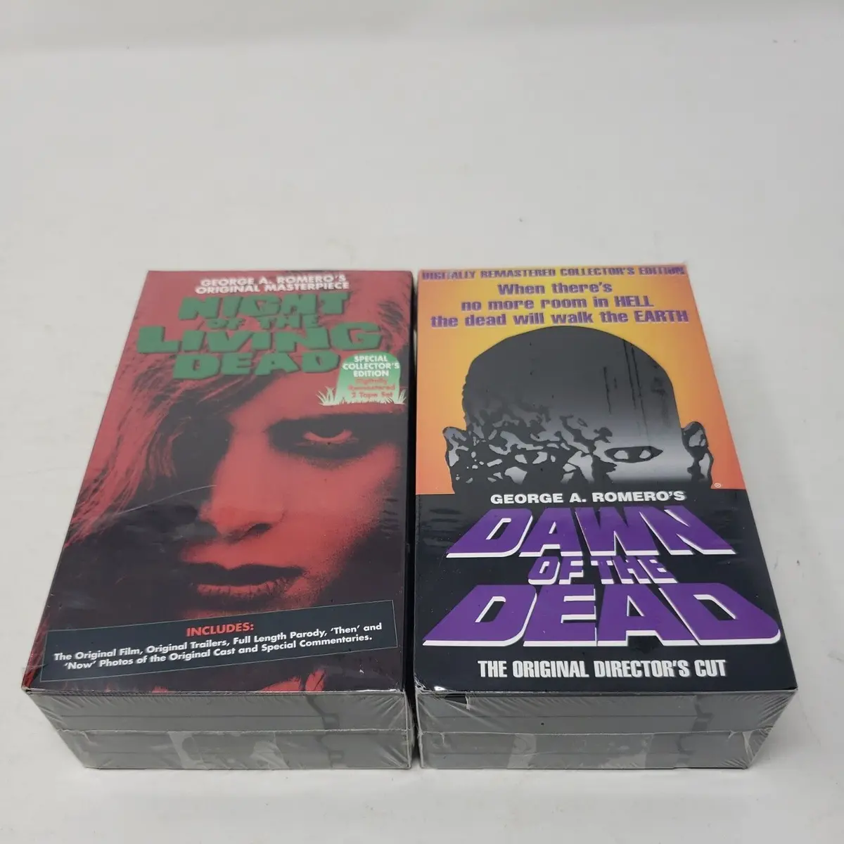 Lot 2 Dawn Of The Dead Night Of The Living Dead Vhs Sets 1995 1996 Directors Cut 1