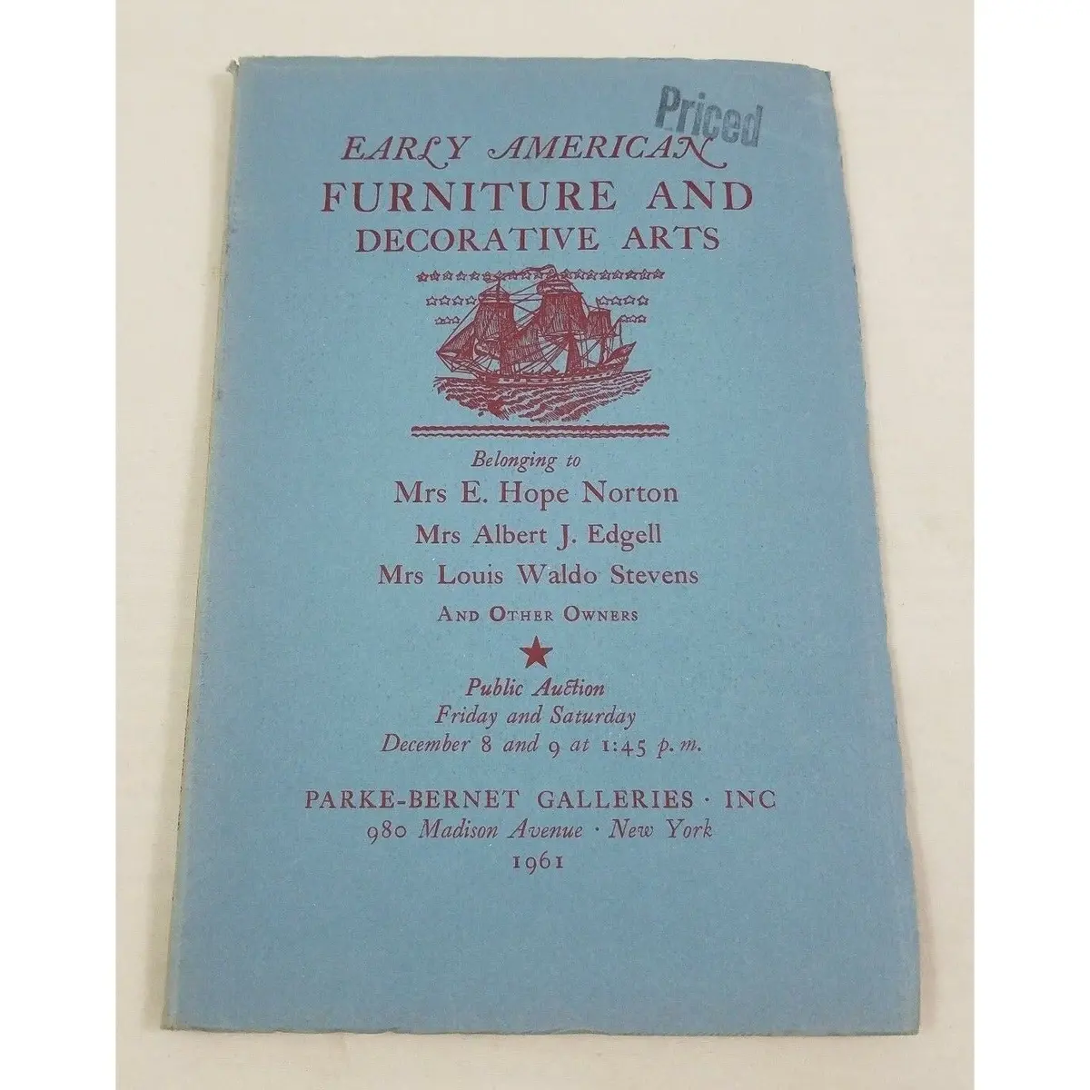 Early American Furniture And Decorative Arts Parke-Bernet Auction Catalog 1961 1